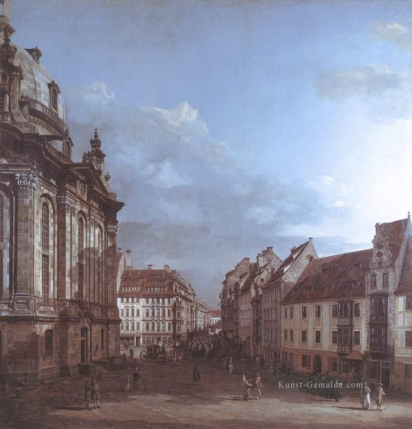 Dresden Frauenkirche und Rampische gasse urban Bernardo Bellotto Ölgemälde